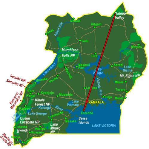 Map Kidepo Valley National Park - Fly In (4 days)